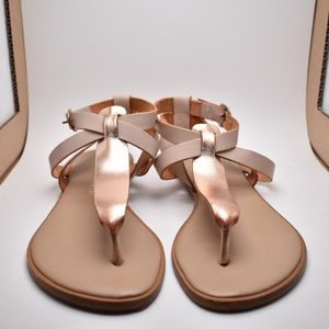 Metallic Pink Thong Sandal